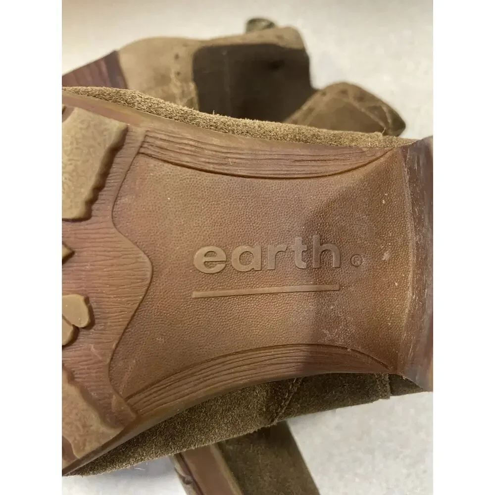 Earth Denali Aspect Ankle Boots Women's Size 10M Dark Khaki Suede Boots Outdoors